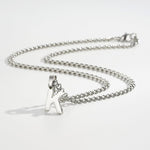 Load image into Gallery viewer, Layered Initial A-Z Pendant Necklaces for Men, Stainless Steel Letter Cuban Link Herringbone Chain Necklace Fashion Jewelry Gifts