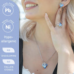 Load image into Gallery viewer, Leafael Necklaces for Women, Infinity Love Birthstone Heart Pendant with Light Sapphire Blue Crystal for March December, Birthday Jewelry Gifts for Her, Mom, and Wife, Silver Plated, 18 + 2 inch Chain