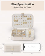Load image into Gallery viewer, Vlando Travel Jewelry Case for Women Girls Mothers, PU Leather Small Mini Jewelry Box for Rings, Necklaces, Bracelets, Earring Holder Organizer Storage for Travel Accessories, Bridesmaid Gifts - Beige