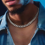 Load image into Gallery viewer, Heavy Cuban Link Chain Necklace for Men and Women, Thick Stainless Steel Statement Jewelry, 8mm Wide Adjustable Curb Chain Necklace 18 to 28 Inches