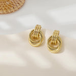 Load image into Gallery viewer, SHERLOVE Trendy Gold Plated Knot Earrings for Women Chunky Statement Drop Dangle Earrings Lightweight Hypoallergenic Fashion Accessories Gifts for Womens Gold Jewelry