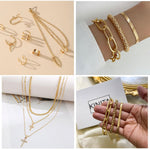 Load image into Gallery viewer, CONGYING 65 Pcs Gold Jewelry Set with 6Pcs Layered Necklace, 11 Pcs anklet and 7Pcs Earring Ear Cuff,11Hoop Earrings,15pcs Rings,15pcs stud earrings Jewerly set for Women Gift