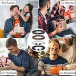 Load image into Gallery viewer, RANKEEF Tiger Eye Bracelet For Men 8MM Natural Stone Beads Bracelet Set Stretch Lava Rock Bracelets Adjustable Black Crystal Beaded Bracelet for Men Women Gifts