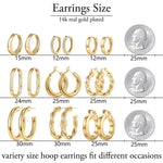 Load image into Gallery viewer, Yesteel 14K-Gold-Plated Hoop Earrings, 14k-Gold-Plated Small Hoop Earrings for Women Trendy Hypoallergenic Womens Hoops Huggie Earring, Jewelry Gifts for Women Her