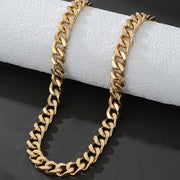 Chunky Cuban Link Curb Chain Necklace for Women Men Dainty 18K Gold Silver Tone Choker Thick Trendy Statement Diamond Cut Punk Hip Hop Cuban Chain Jewelry Gifts Unisex Size 5mm/9mm/13mm/16mm