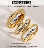Load image into Gallery viewer, Chunky Gold Bangle Bracelets for Women, Dainty 14k Gold Plated Big Stackable Bangles Set, Trendy Cuff Bracelet Stack Fashion Jewelry Gifts (A1-gold)
