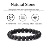 Load image into Gallery viewer, RANKEEF Tiger Eye Bracelet For Men 8MM Natural Stone Beads Bracelet Set Stretch Lava Rock Bracelets Adjustable Black Crystal Beaded Bracelet for Men Women Gifts
