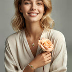 Load image into Gallery viewer, AGVANA August Birthstone Jewelry Peridot Necklace for Women Sterling Silver Rose Flower Heart Pendant Necklace Fine Jewelry Anniversary Birthday Gifts for Women Mom Wife Lady Her
