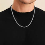 Load image into Gallery viewer, Silver Chain Necklace for Men, 3.5mm Cuban Link Chain for Men Women Stainless Steel Chain Sturdy Men&#39;s Chain Necklaces 18 Inch
