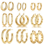 Load image into Gallery viewer, Yesteel 14K-Gold-Plated Hoop Earrings, 14k-Gold-Plated Small Hoop Earrings for Women Trendy Hypoallergenic Womens Hoops Huggie Earring, Jewelry Gifts for Women Her
