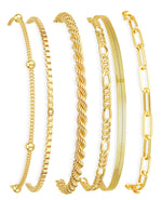 Load image into Gallery viewer, DEARMAY 14K Gold Plated Bracelets for Women Jewelry Sets Stack Trendy Dainty Stackable Paperclip Rope Snake Box Figaro Chain Bracelets Pack Costume Fashion Gifts
