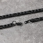 Load image into Gallery viewer, Mens Necklace Black Plated Smooth Figaro Chain 9mm Width 28 Inches Stylish Jewelry
